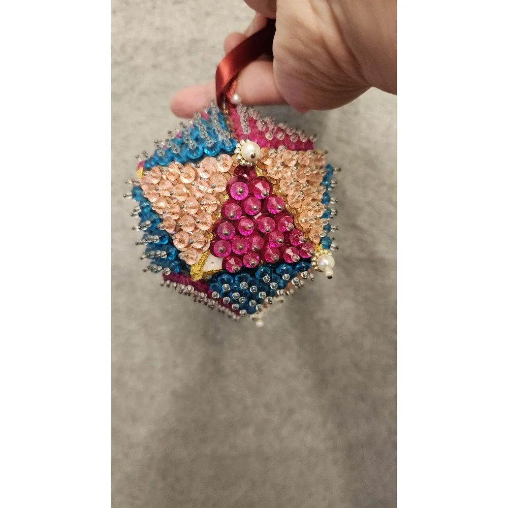 Handmade ornament blue green