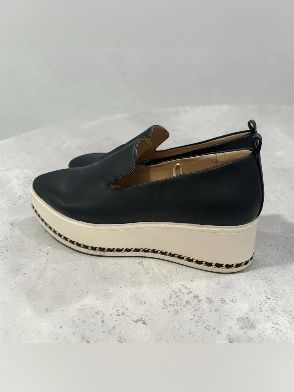 Karl Lagerfeld Black Platform Slip-On Women's Shoes Size 8.5