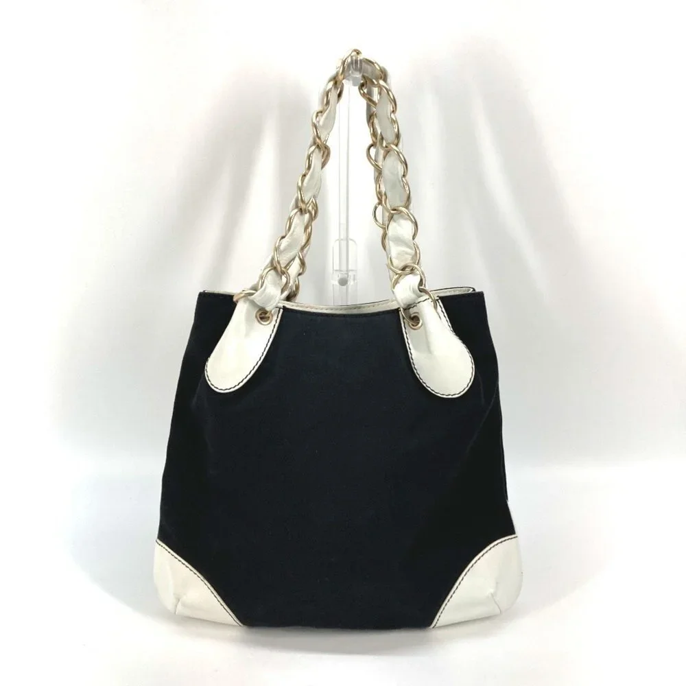 CHANEL black leather