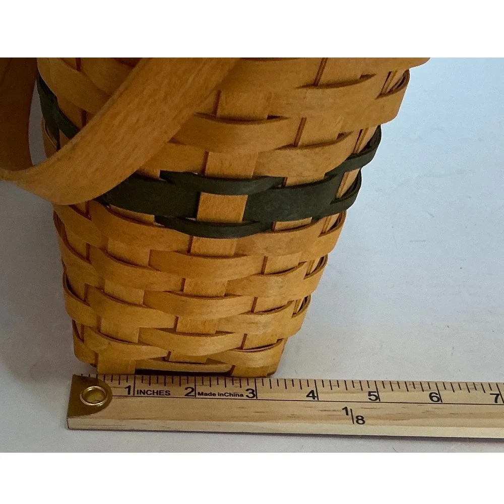 Longaberger Vintage 1998 Christmas Collection Glad Tidings Basket Green Trim