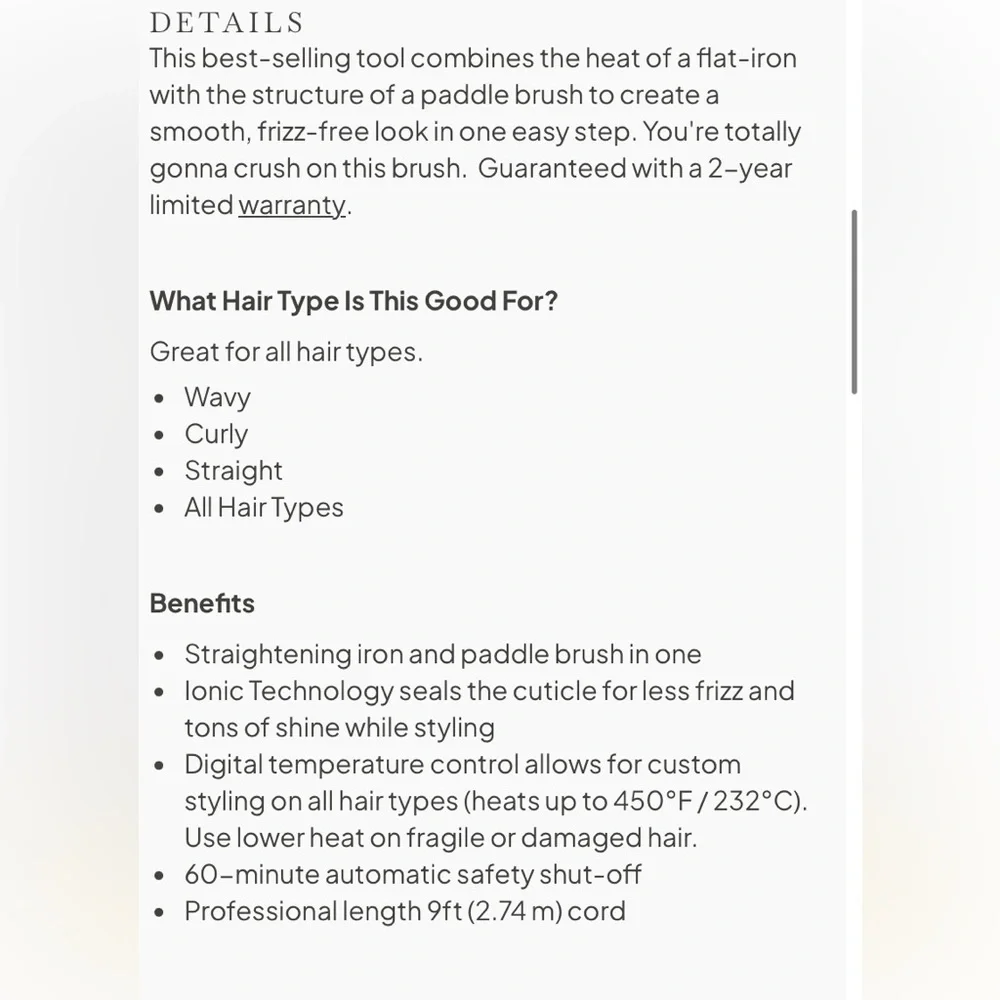 Drybar Brush Crush Heated Straightening Brush