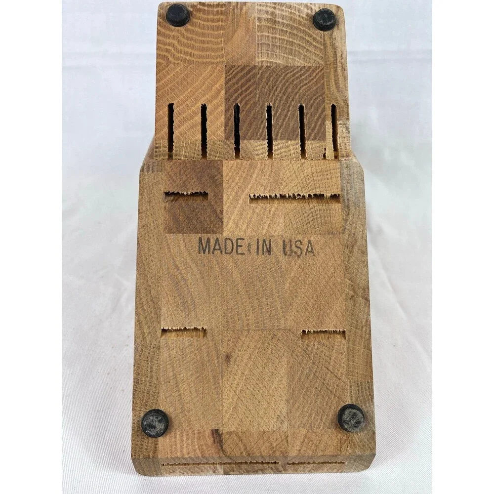Vintage 90s CUTCO Wooden Knife Block – Good Condition