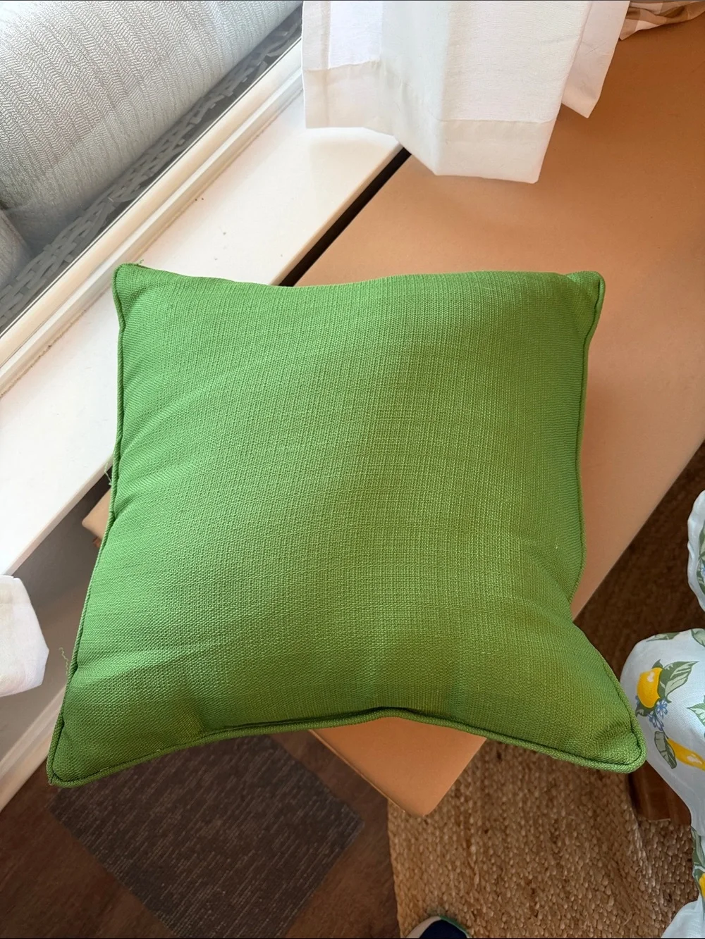 Bright Green Square Accent Pillow