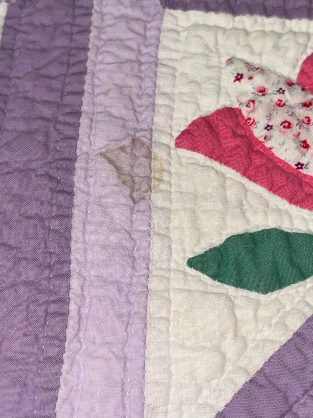 Handmade vintage appliqué