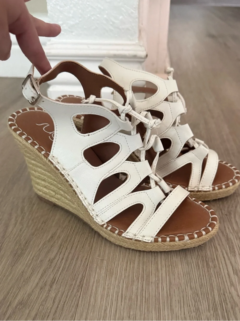 Women’s White Espadrille Wedge Sandals