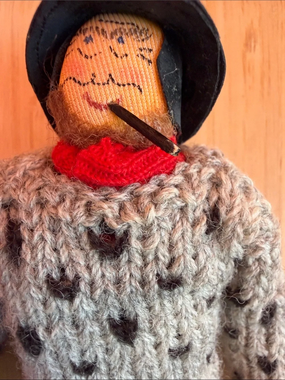 Handmade Folk Dolls — Red, Green & Black Traditional Outfits