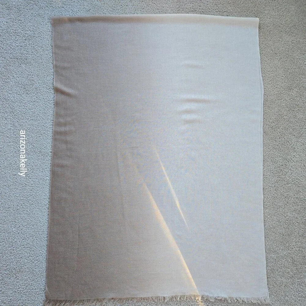 NWOT Silk & Cashmere Gradient Wrap Scarf Ombre Brown to Natural