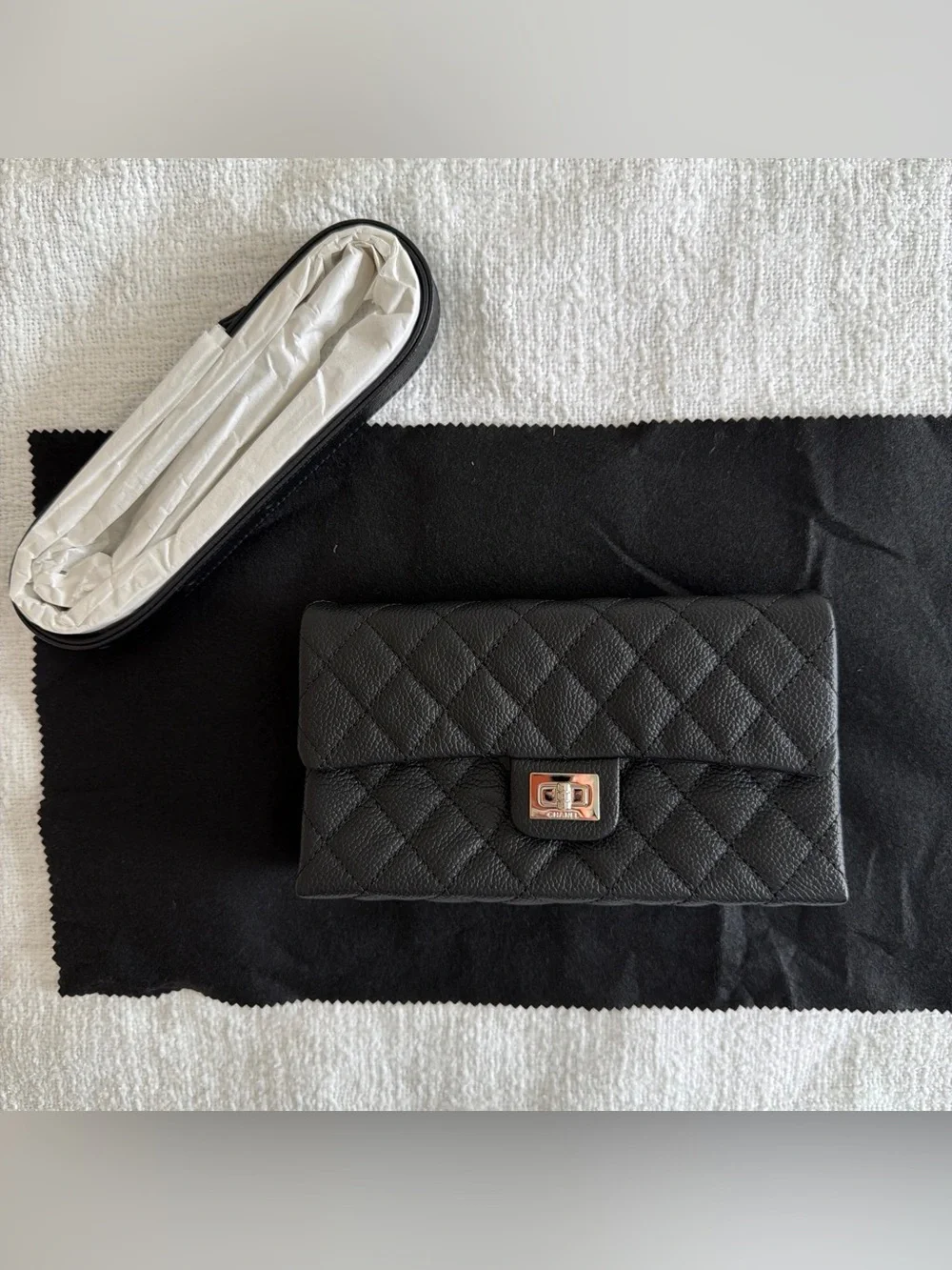 CHANEL black grained