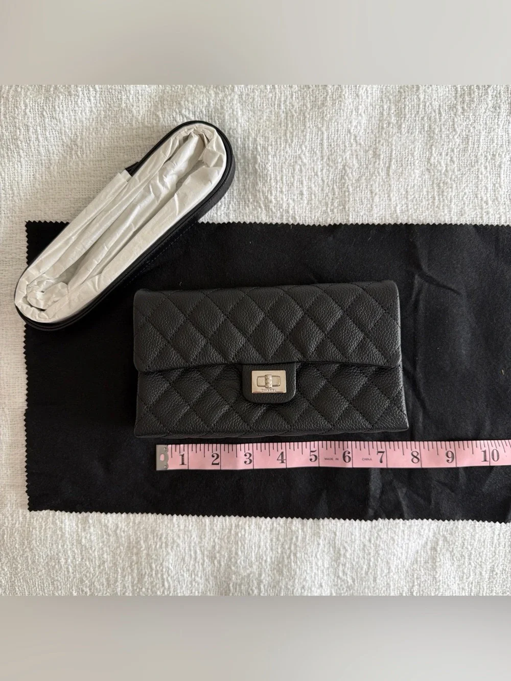 CHANEL black grained
