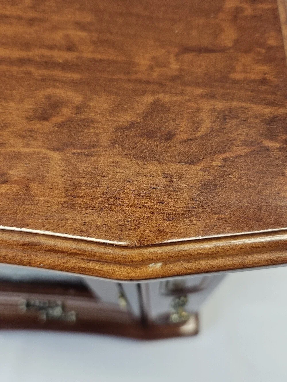 Vintage Wooden Jewelry Armoire Box 2 Drawers Ring Etched Glass Doors Felt Lined