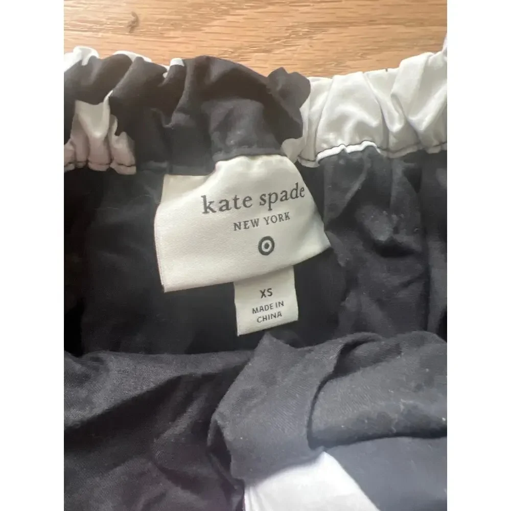Kate Spade Black and White Floral A-Line Skirt