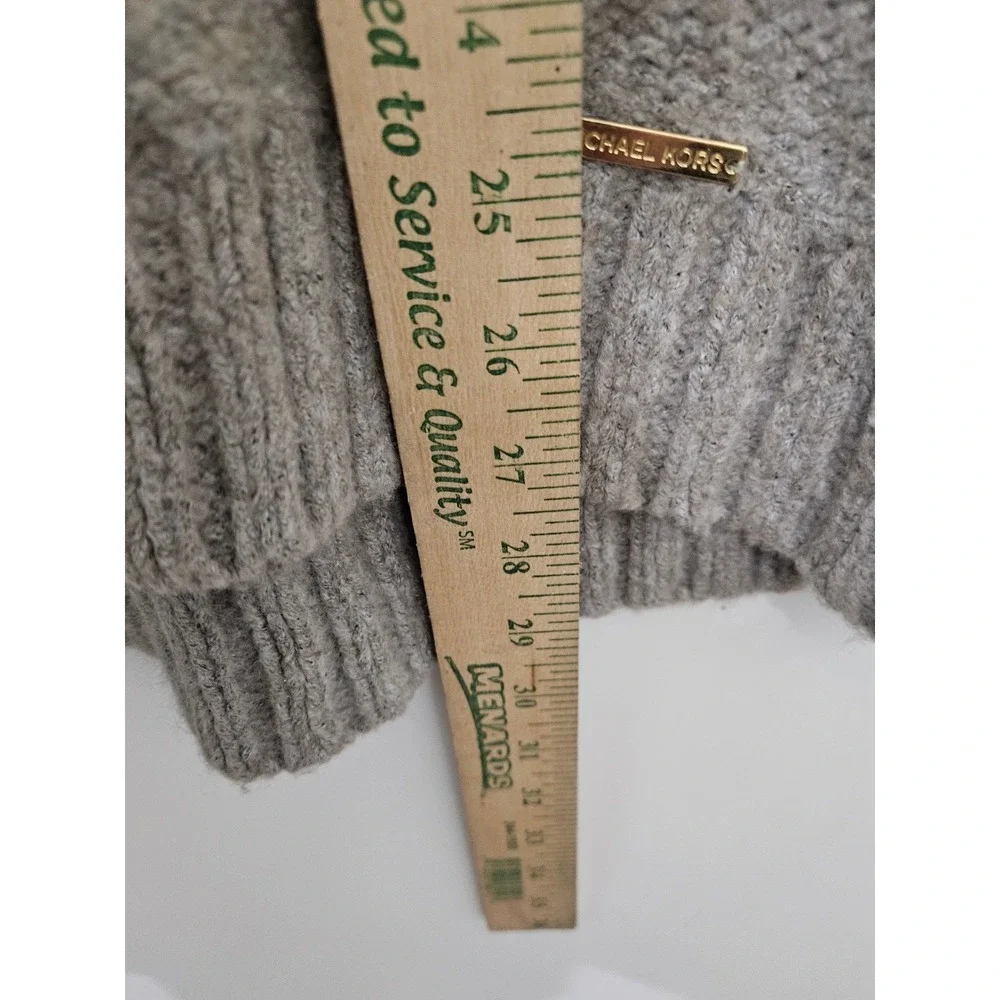 Michael Kors Oatmeal Beige Cable Knit Cowl Neck Turtleneck Sweater Womens Medium