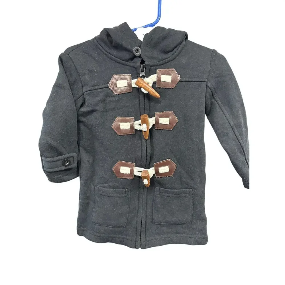 *LAST CHANCE SALE ITEM* Black Hooded Coat - Littlest Prince Couture - 6mo
