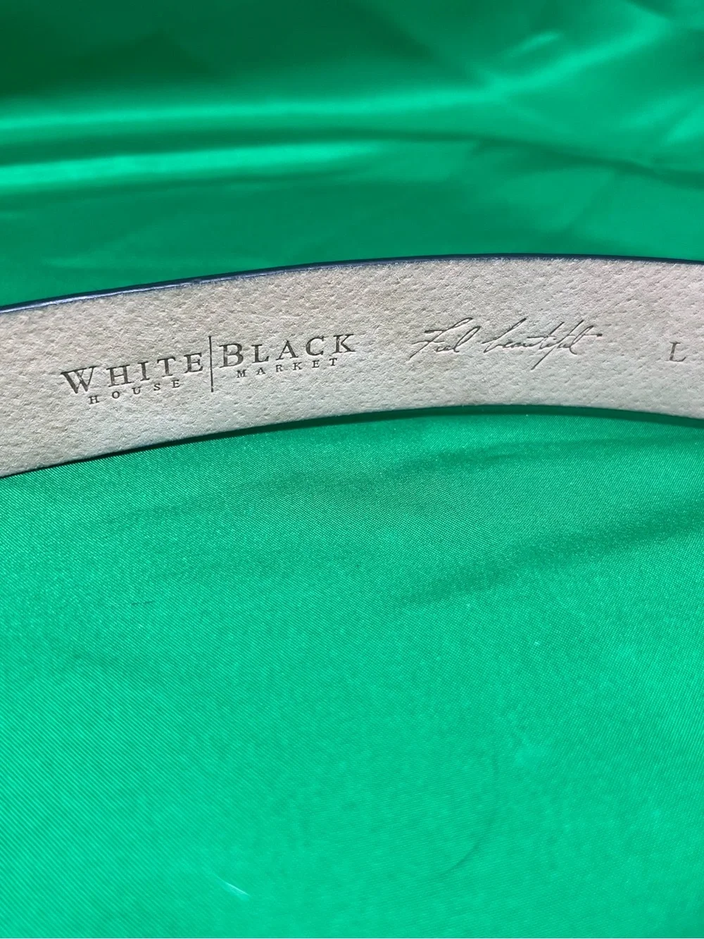 White House Black Market Leopard Print Leather Belt - Black and White