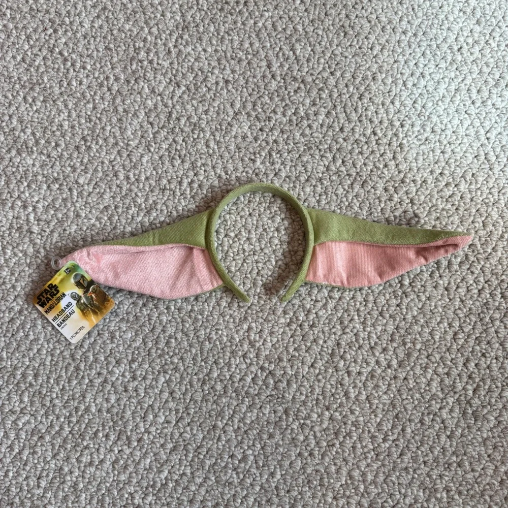 Disney Star Wars The‎ Mandalorian Grogu Baby Yoda Plush Ears Headband Kids Green