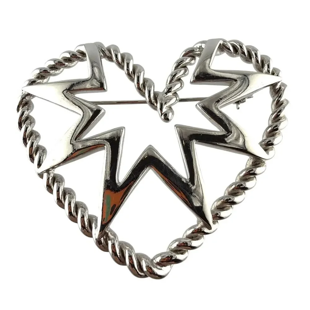Vintage Givenchy Star Within A Heart Brooch