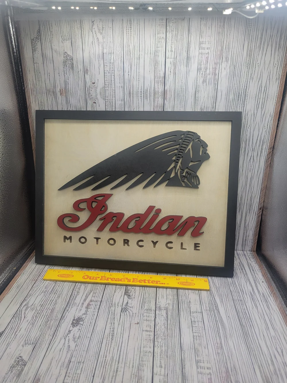 Indian Mototcycle Wooden Sign