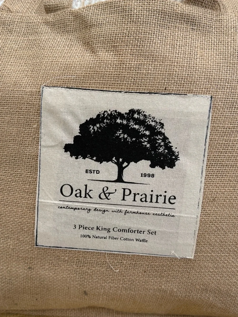 Cream and Tan 3-Piece Comforter Set
