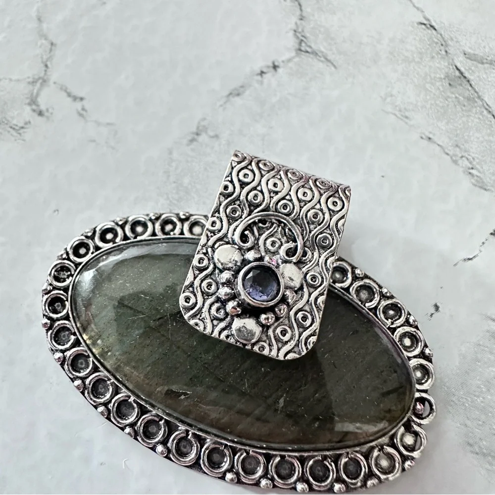 Handmade worn shown labradorite