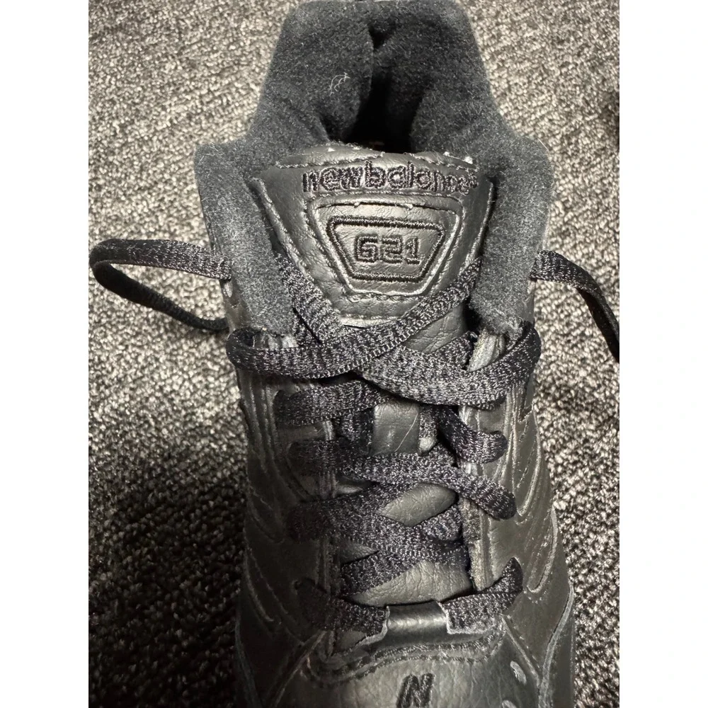 New Balance 621 Kids Cross Training Shoes Black Leather KX621BKP Size 13.5 Wide
