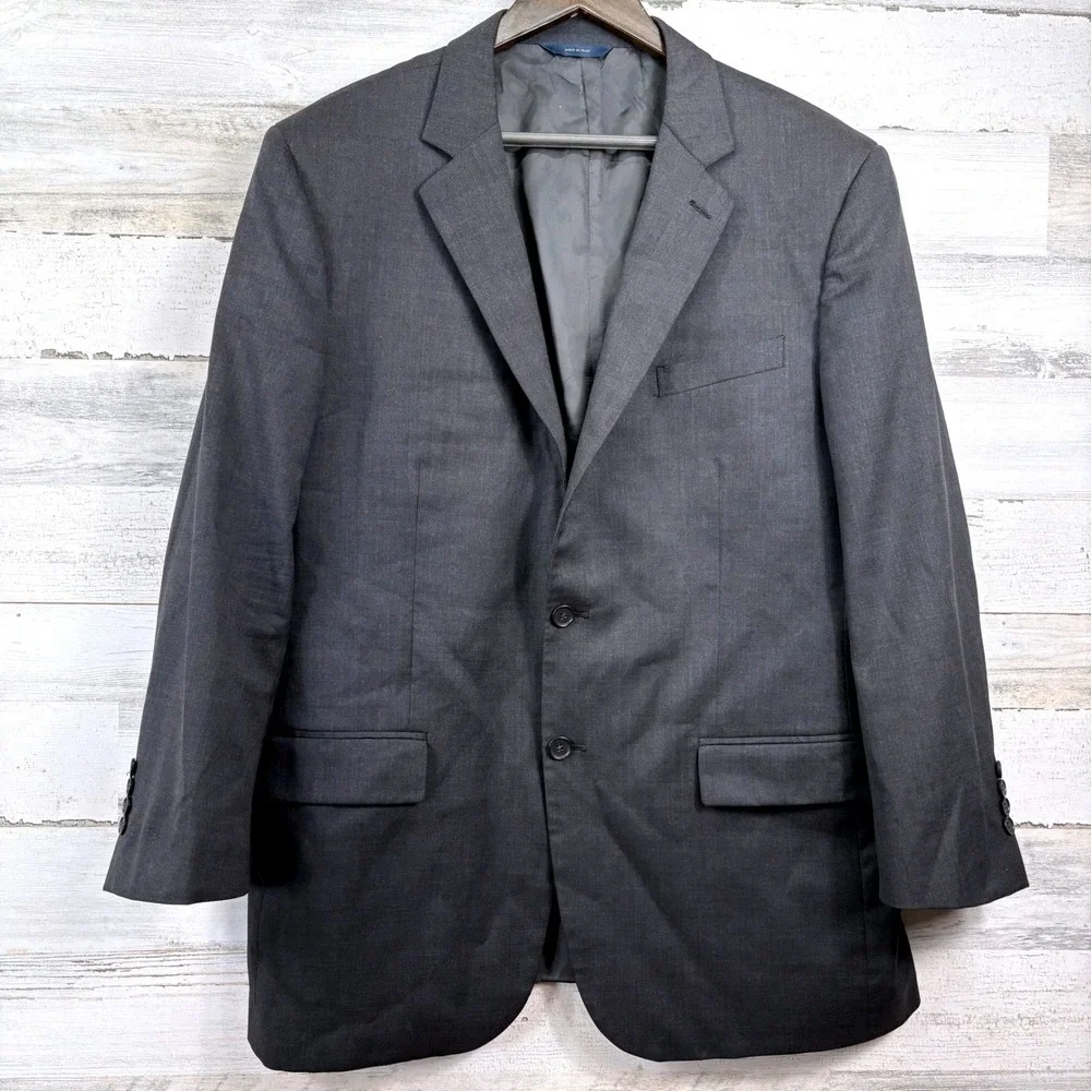 Brooks Brothers Blazer 45R Gray 1818 Madison Fit Estrato Stretch Italian Wool