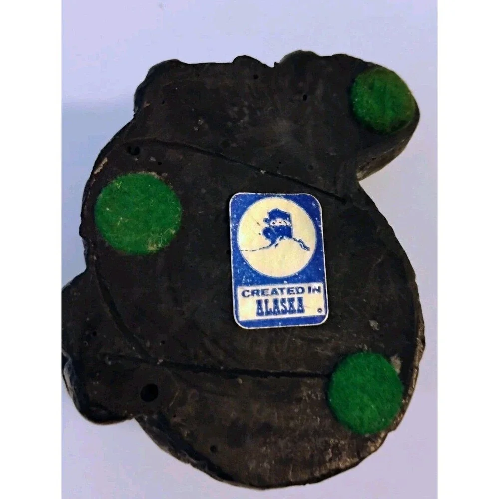 Vintage Created in Alaska Soapstone Igloo Polar Bear Figurine Genuine Souvenir