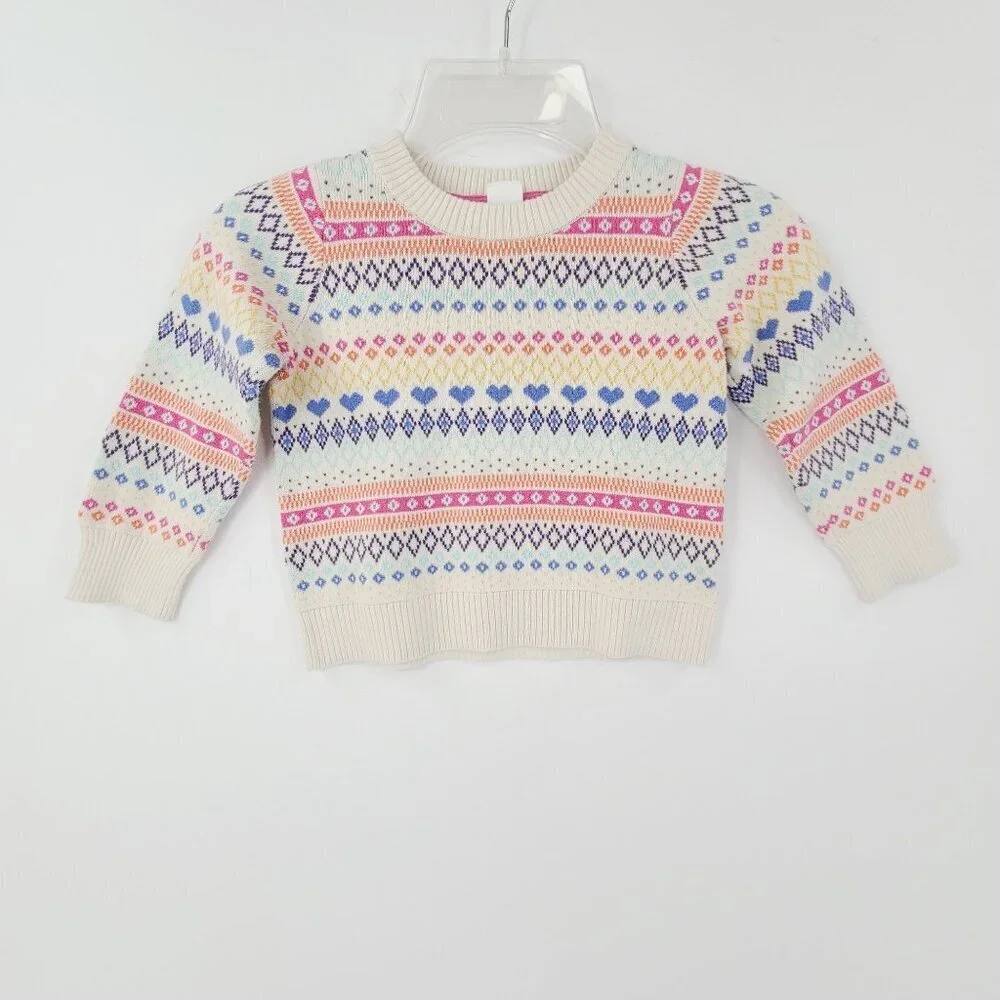 Baby Gap Kids Rainbow Stripe Fair Isle Pullover Sweater Multi Color Size 3 Years
