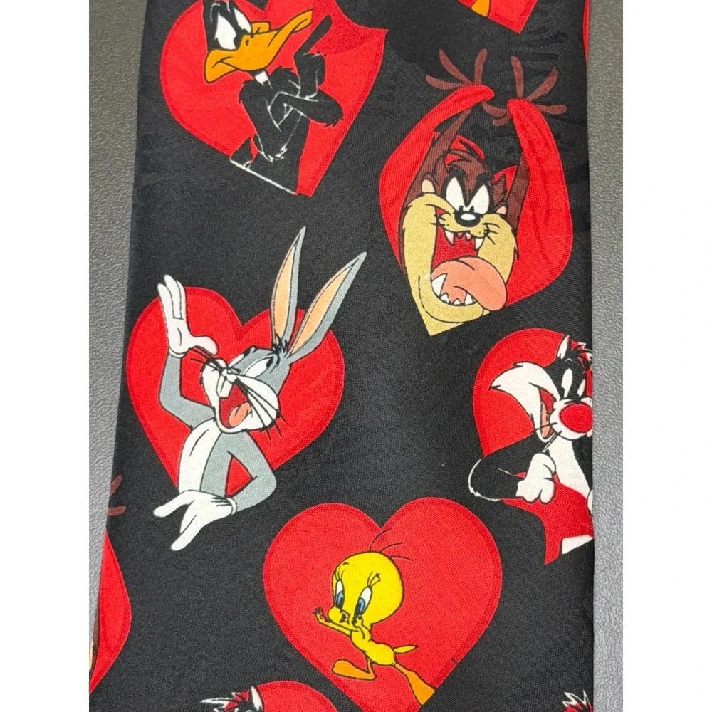 Vtg Warner Bros. looney Tunes Mens Ties Lot of 2 Bugs Bunny Taz Tweedy Daffy New