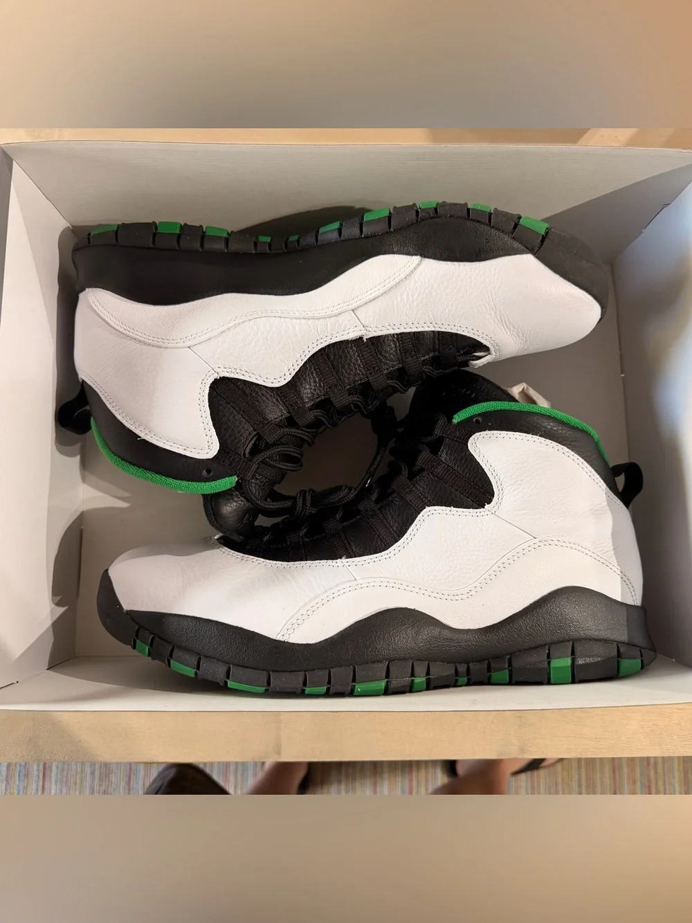 Nike Green and Black Athletic Shoe Interior