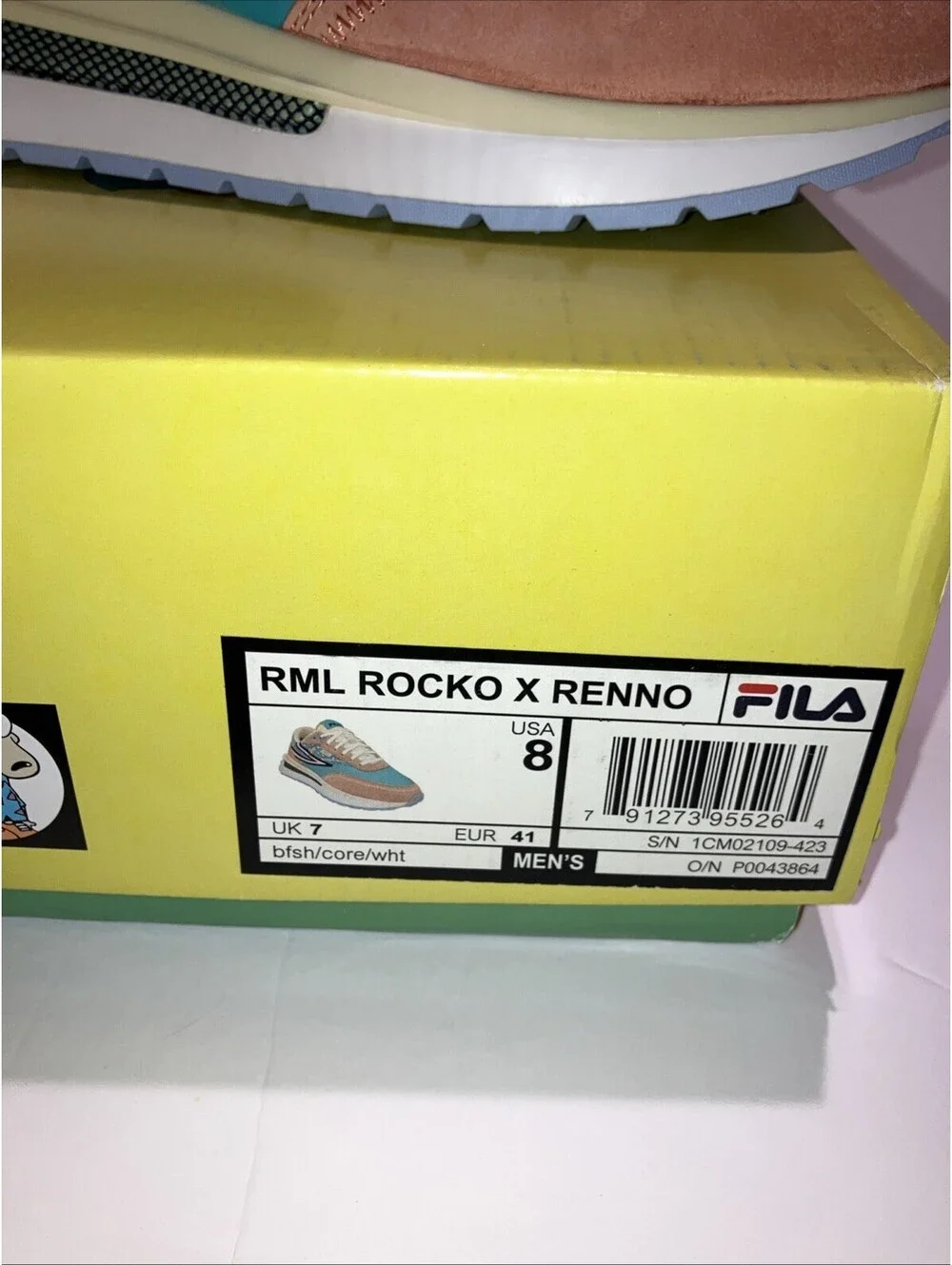Fila RML Rocko X Renno Sneaker  Nickelodeon Collectible Shoe Men’s Size 8 NEW