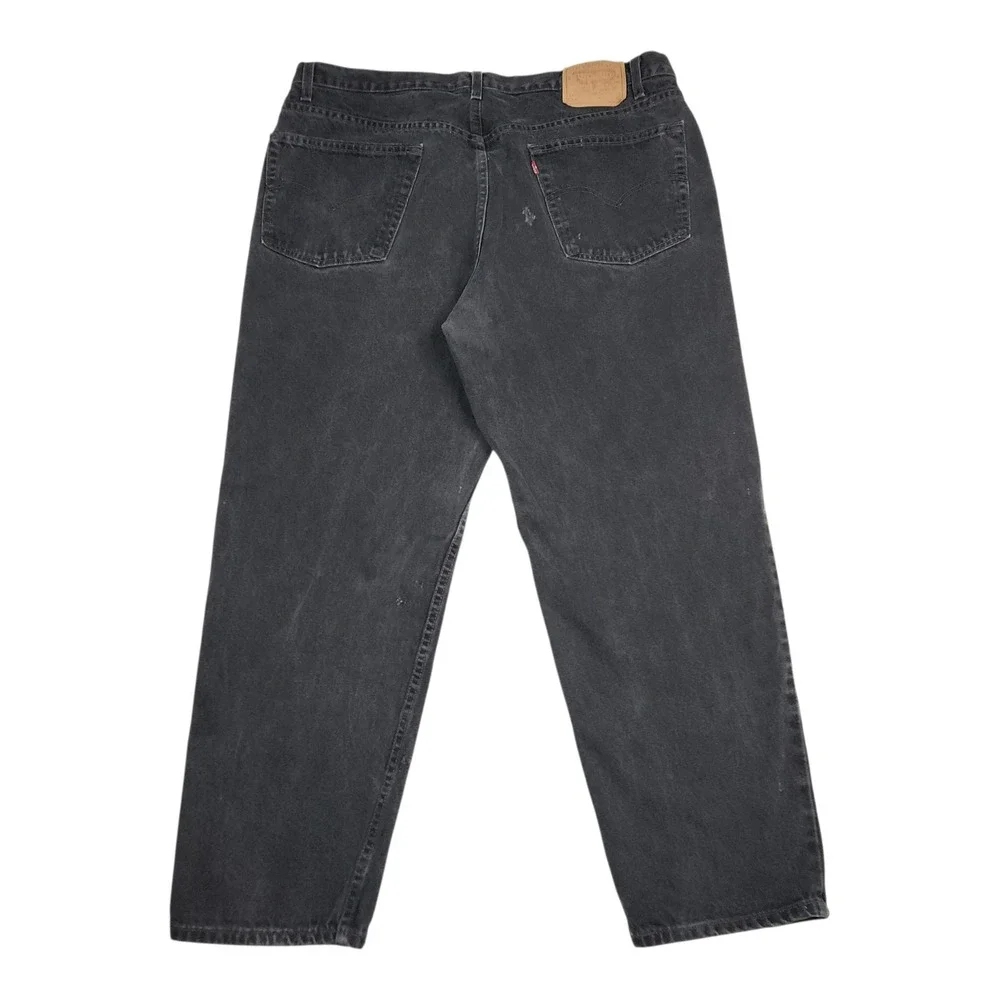 Vintage Y2K 90s Levis 550 Relaxed Fit Jeans 40x29 Faded Black Denim