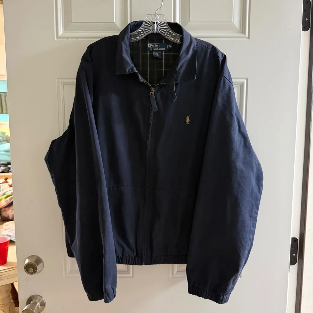 Vintage Polo Ralph Lauren Harrington Jacket, XL, Navy, Plaid