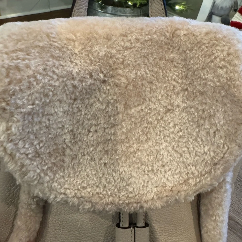 Kate Spade Leila leather & shearling backpack Rare