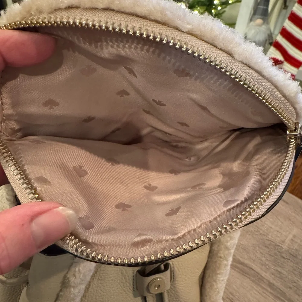 Kate Spade Leila leather & shearling backpack Rare