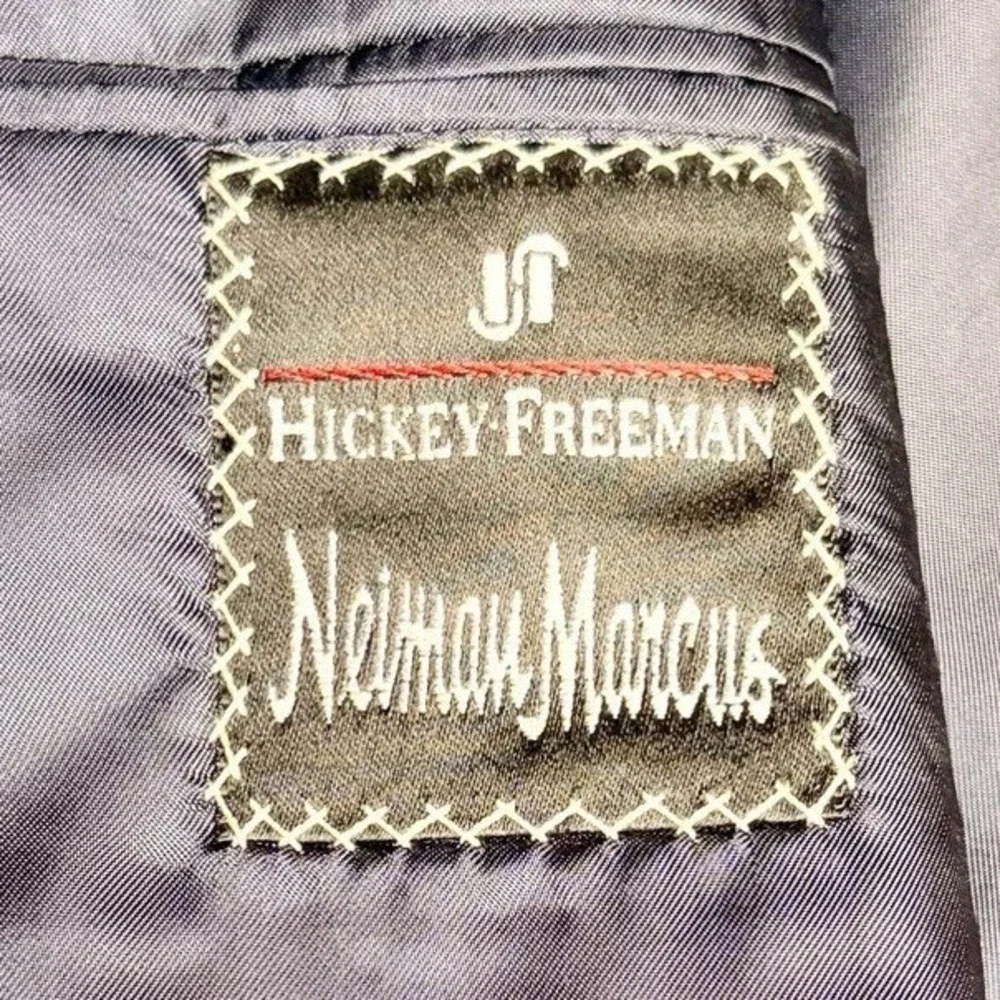 Hickey Freeman Neiman Marcus Boardroom Blazer 44R 100% Wool Navy Mens Sport Coat