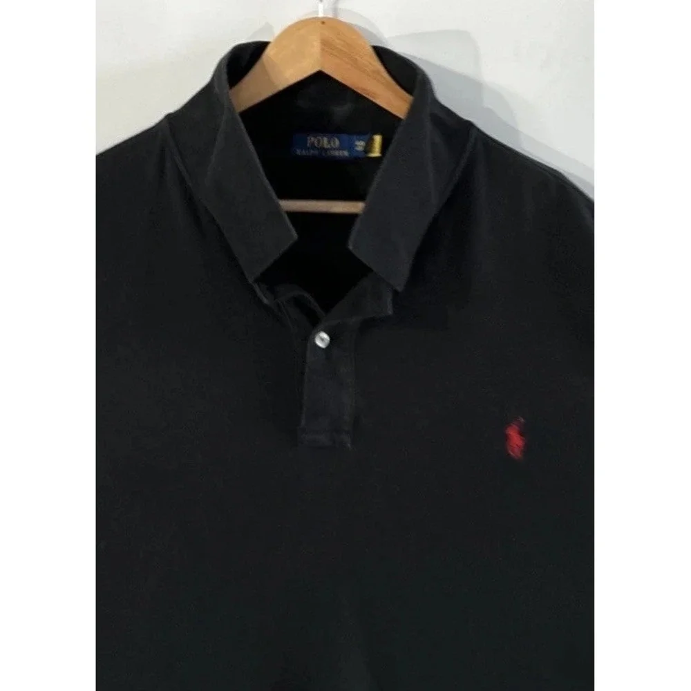 Mens Polo Ralph Lauren Big & Tall Polo Shirt Sz 4XB Big Short Sleeve Black