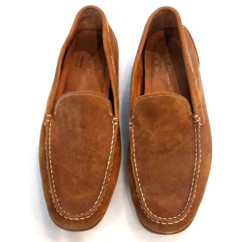 Rockport Leather Loafers Shoes Tan Tumbled Leather Size‎ 10