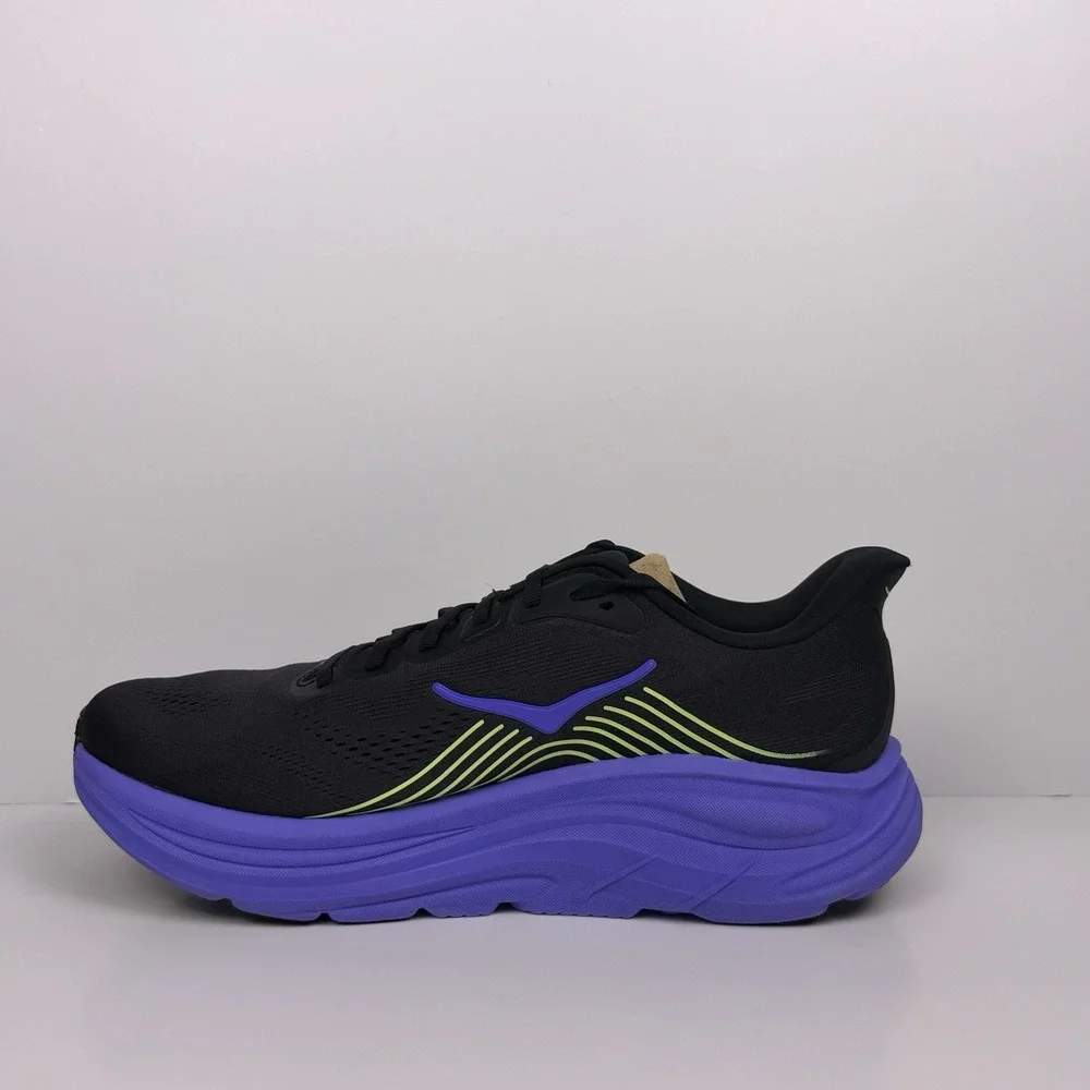 Hoka One One Clifton 11 Running Shoe Men Sz 10 Black/Purple 1176572 Sample