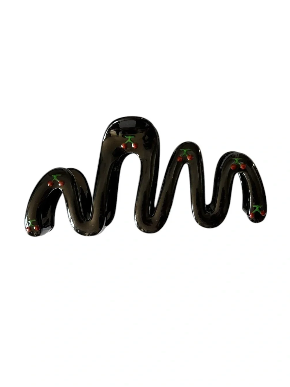 Black & Red Cherry Cherries Glossy Squiggly Wavy 5
