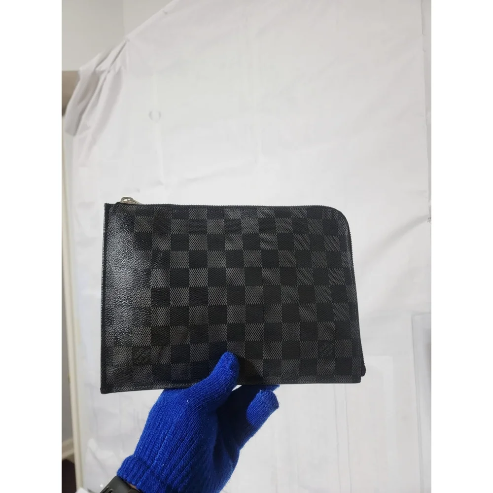 Louis Vuitton Damier Graphite Pochette Jour PM Zip Around Portfolio Clut…