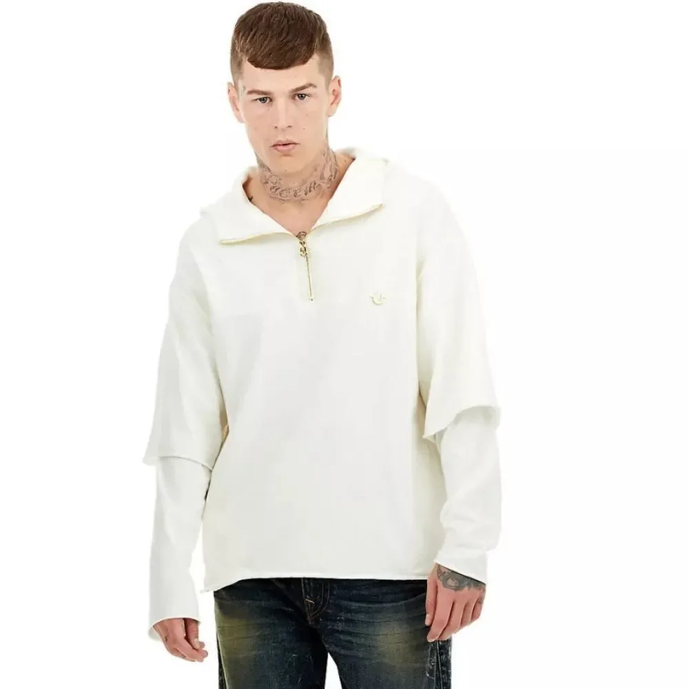 True Religion Brand Jeans DOUBLE LAYER PULLOVER Hoodie 100187- Size Large