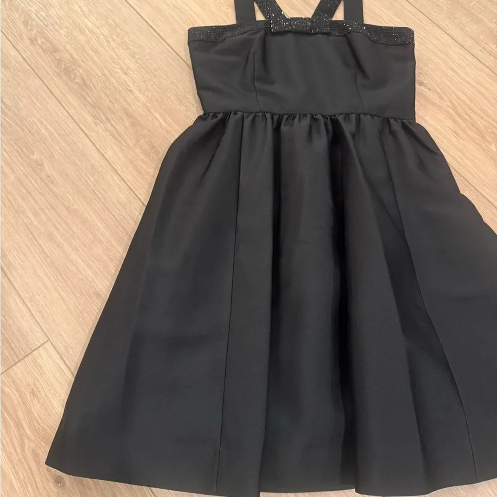 Kate Spade ‘Pave Fit and Flare’ Black Formal Dress with gemmed bow ~ Size: 8