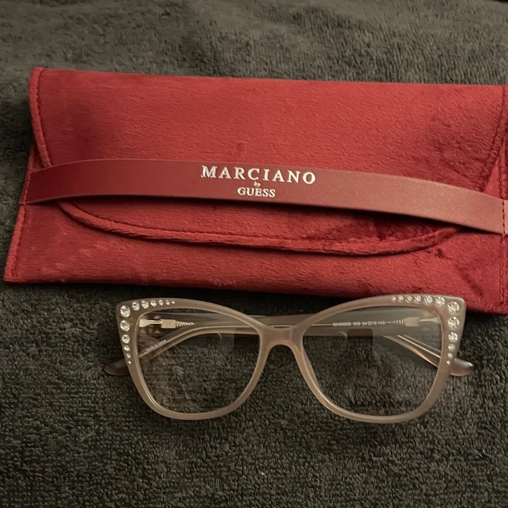 Marciano/Guess GM50001 059 Beige Plastic CatEye Eyeglasses Frame 56-16-145 NEW