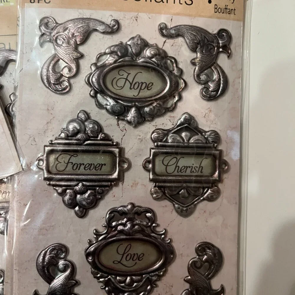 Puffy Stickers‎ -  Ornate Frames Steampunk Industrial  (10 packs) NEW