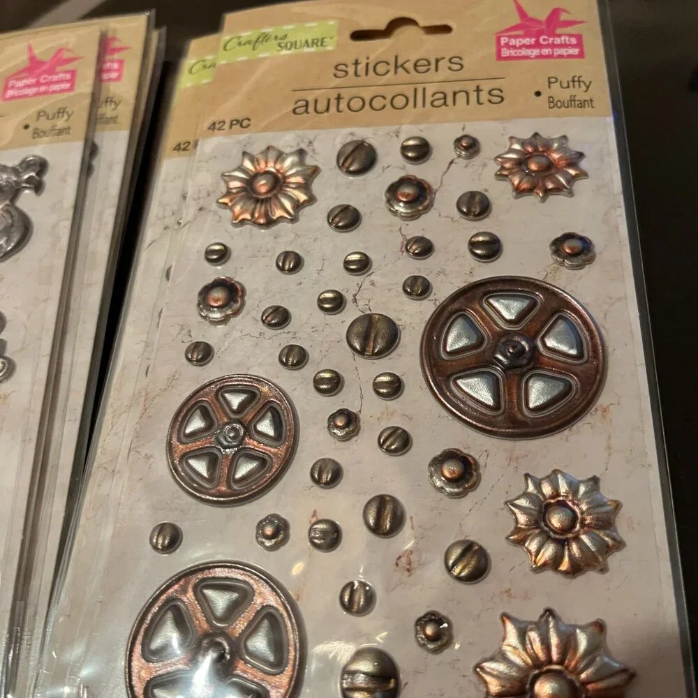 Puffy Stickers‎ -  Ornate Frames Steampunk Industrial  (10 packs) NEW