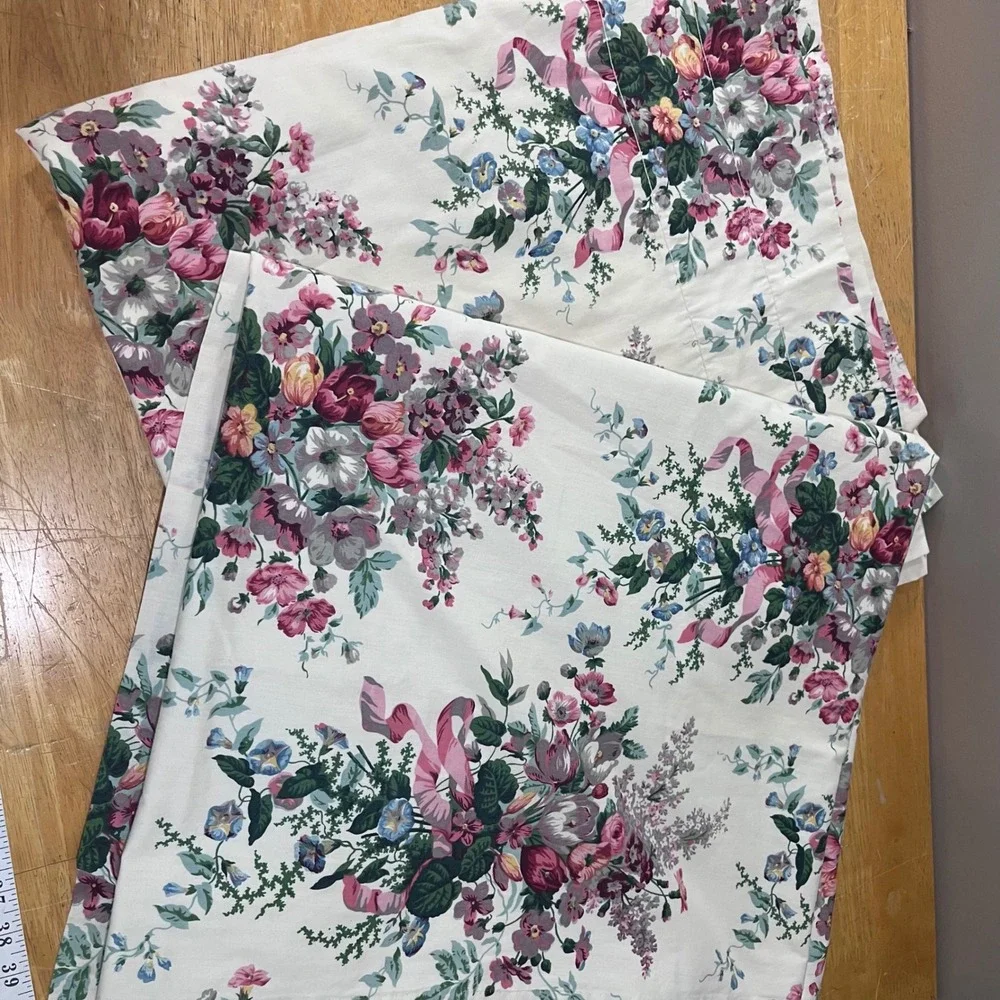Vtg‎ Croscill English Garden Floral Curtain Panels Set of 2 Cottagecore 40x84