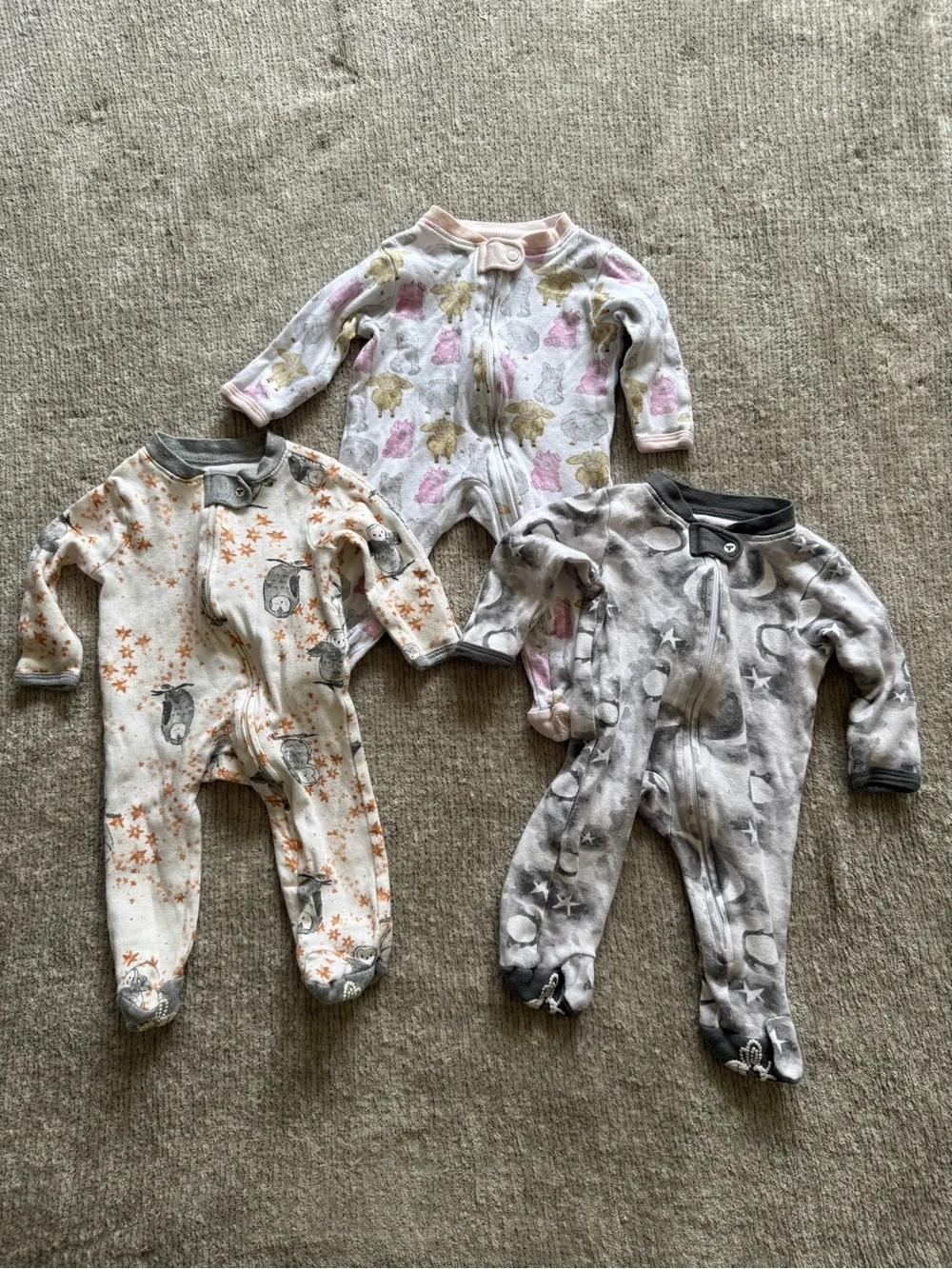Burt’s Bees Baby Newborn Footie Pajamas Bundle Organic Cotton 3 Piece‎ Set