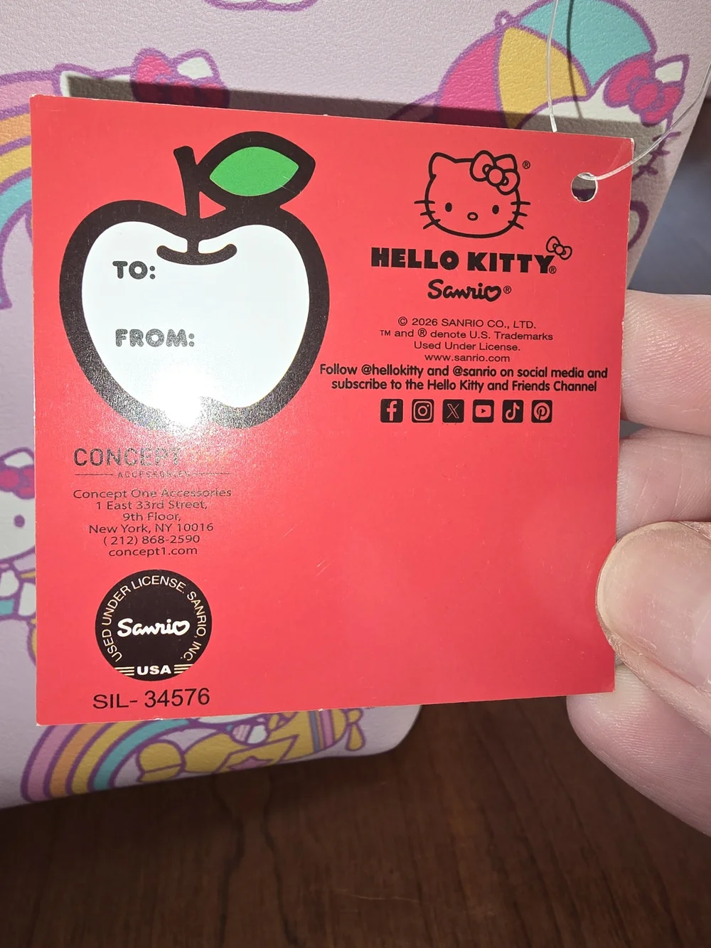Hello Kitty Pink 💕 Rainbow Makeup Bag, Brand New with Tags