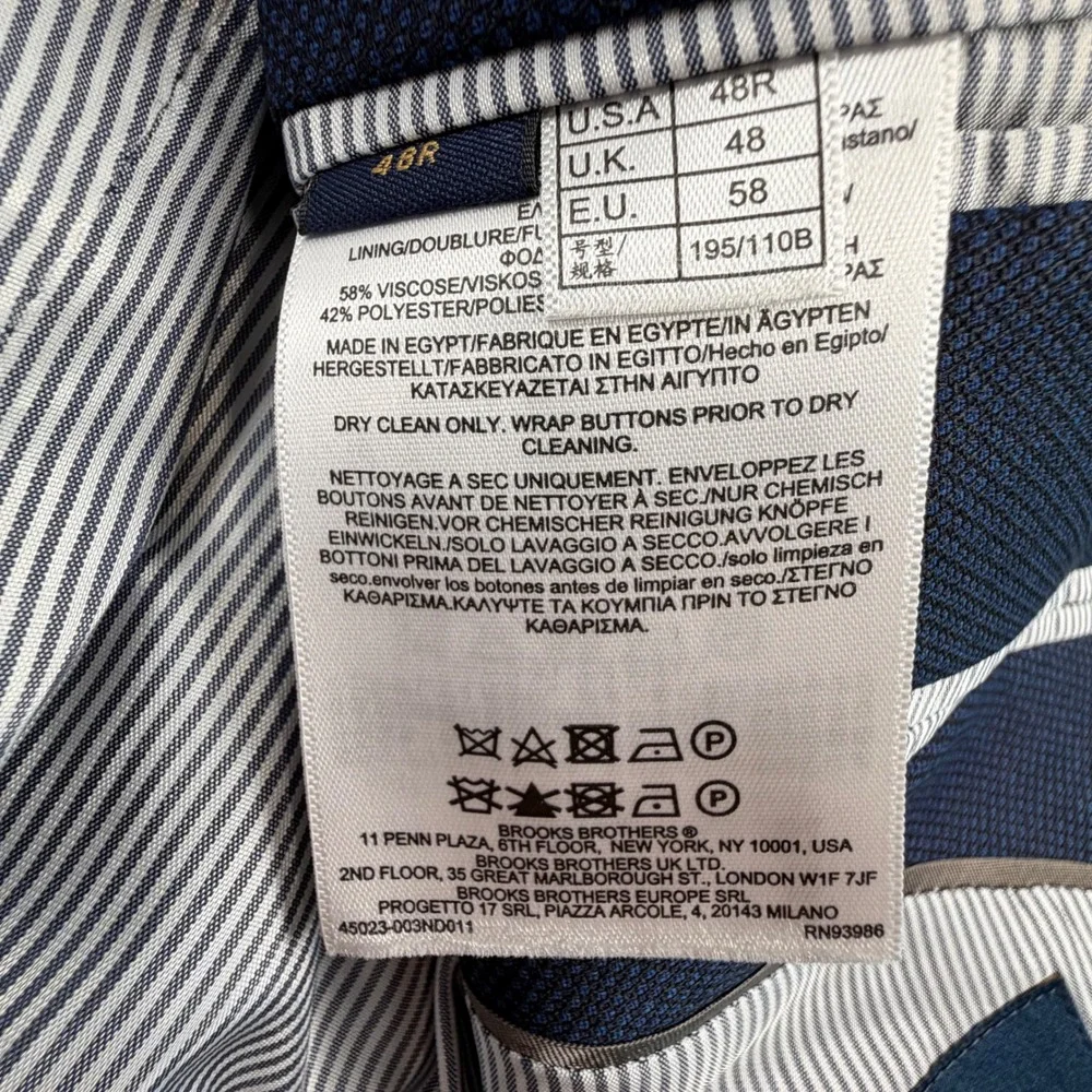 Brooks Brothers lapel sleeve weave