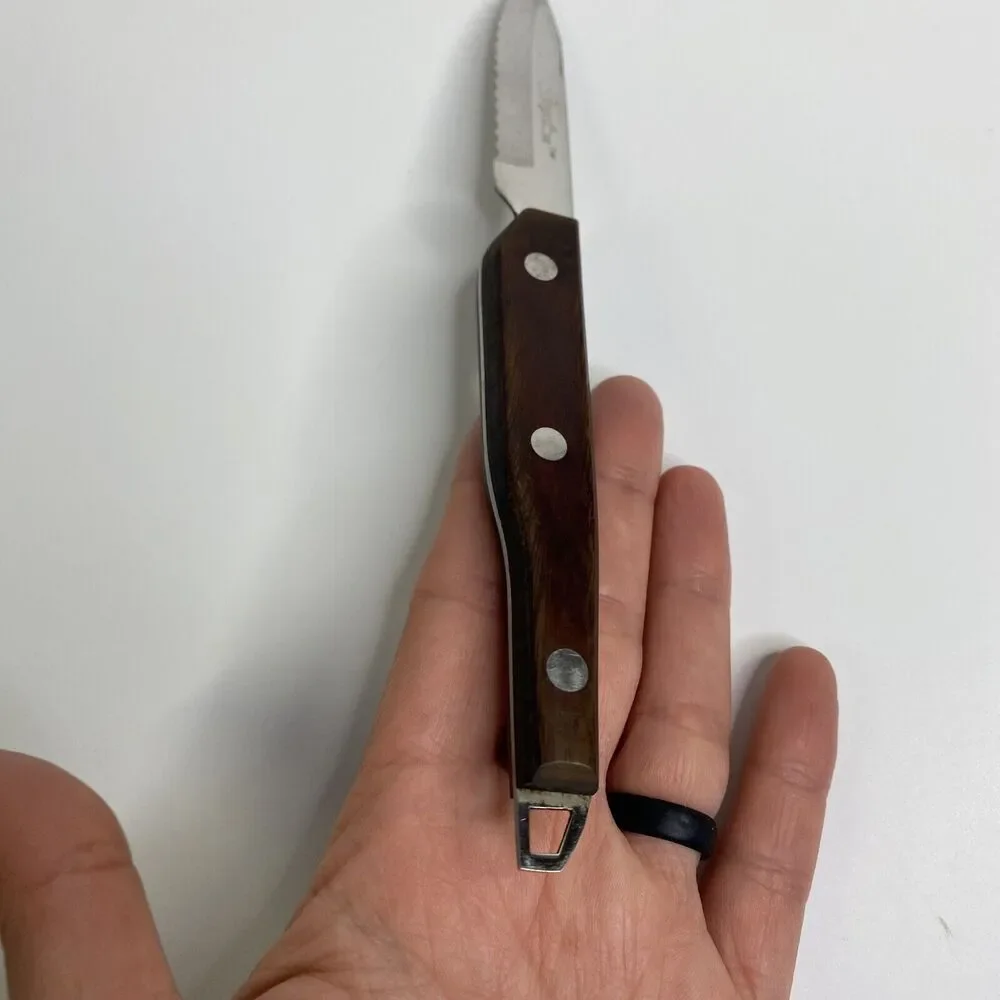 Vintage Royalton Serrated Knife Stainless Japan Mid Century Hook on End 3